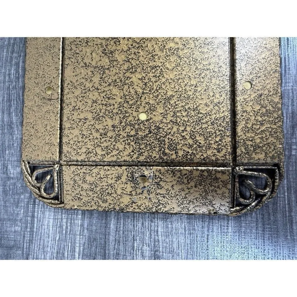 Vtg Vanity Mirror Tray Antique Brass Rope Edge w/Heart Shapes 15 1/8'' x 8 1/8''